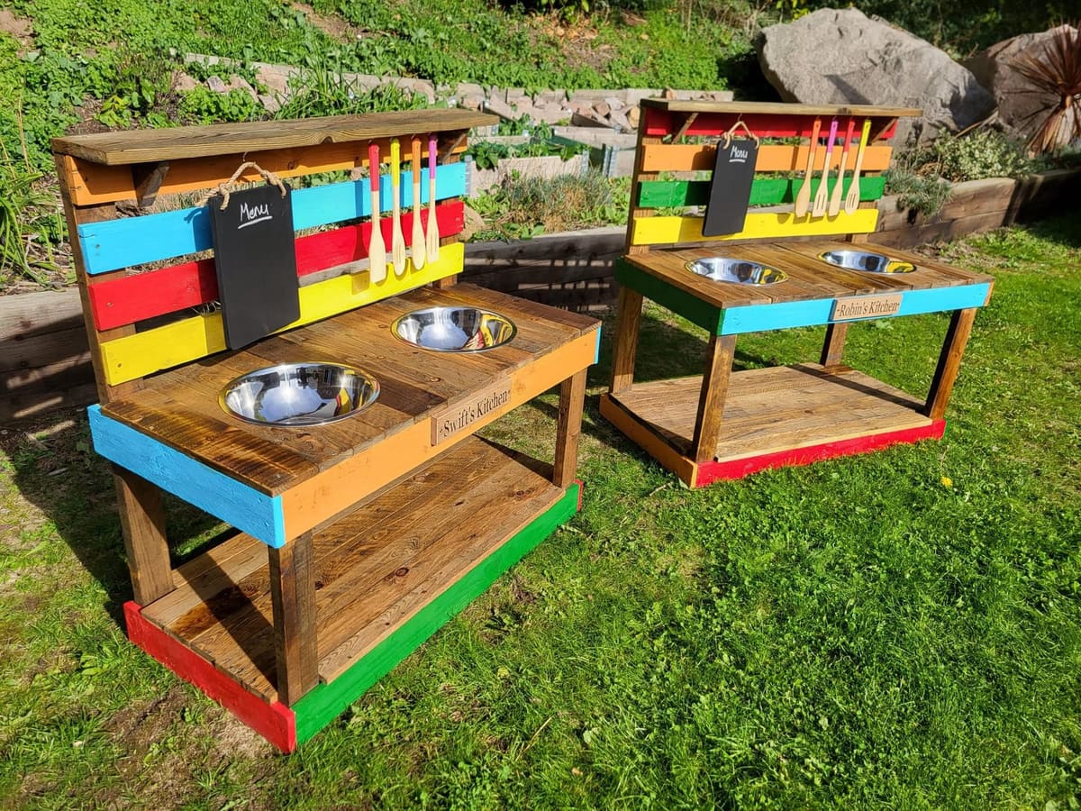 Double Mud Kitchen. 1m wide